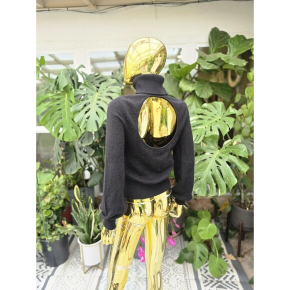 Anthropologie Sweaters - Maeve Anthropologie Cashmere Turtleneck Open Back Sweater Black Small